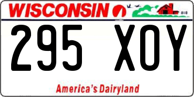 WI license plate 295XOY