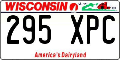 WI license plate 295XPC