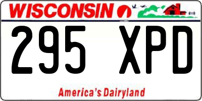 WI license plate 295XPD