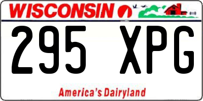 WI license plate 295XPG