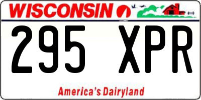 WI license plate 295XPR