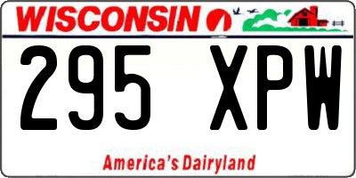 WI license plate 295XPW