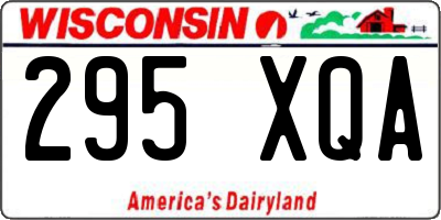 WI license plate 295XQA