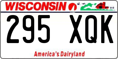 WI license plate 295XQK