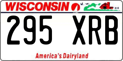 WI license plate 295XRB