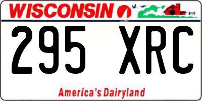 WI license plate 295XRC