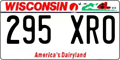 WI license plate 295XRO