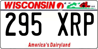 WI license plate 295XRP