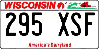 WI license plate 295XSF