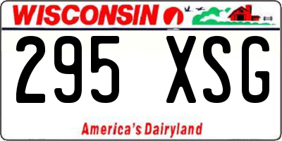 WI license plate 295XSG