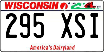 WI license plate 295XSI