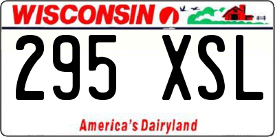 WI license plate 295XSL