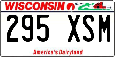 WI license plate 295XSM
