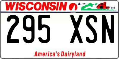 WI license plate 295XSN