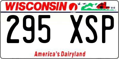 WI license plate 295XSP
