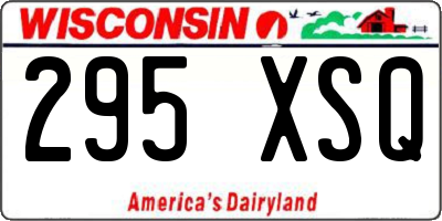 WI license plate 295XSQ