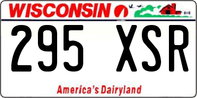 WI license plate 295XSR