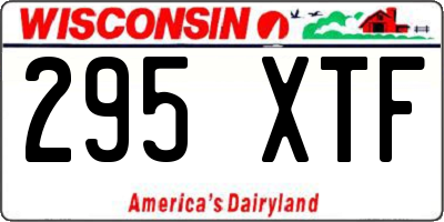 WI license plate 295XTF