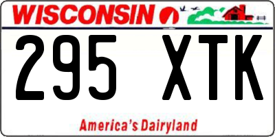 WI license plate 295XTK