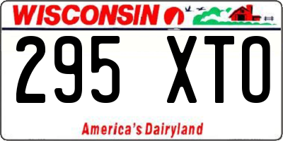 WI license plate 295XTO