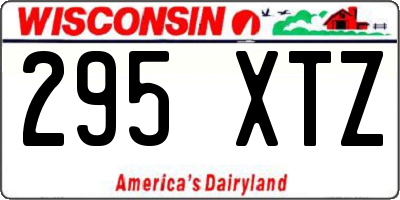 WI license plate 295XTZ