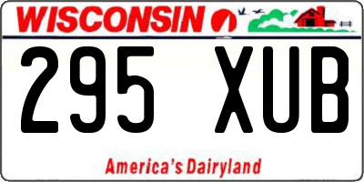 WI license plate 295XUB