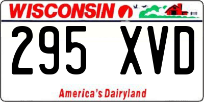 WI license plate 295XVD