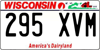 WI license plate 295XVM