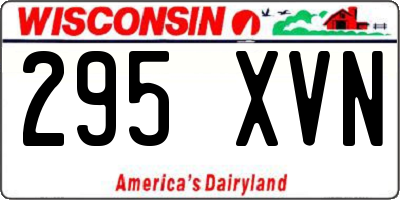 WI license plate 295XVN
