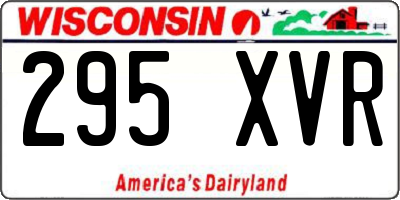 WI license plate 295XVR