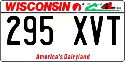 WI license plate 295XVT