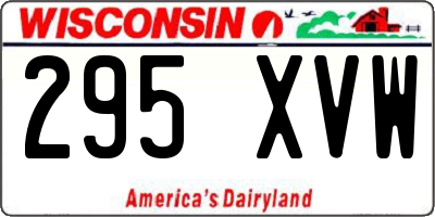 WI license plate 295XVW