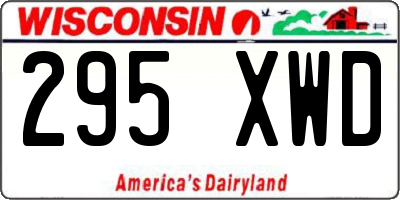 WI license plate 295XWD