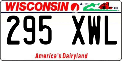 WI license plate 295XWL