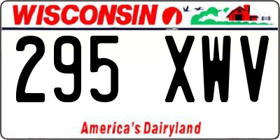 WI license plate 295XWV