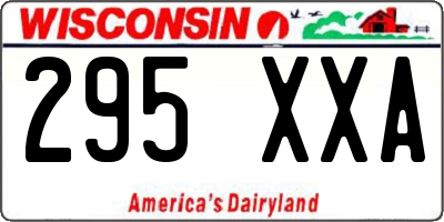 WI license plate 295XXA