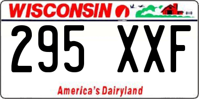 WI license plate 295XXF