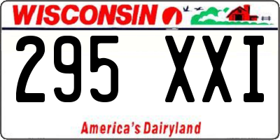WI license plate 295XXI