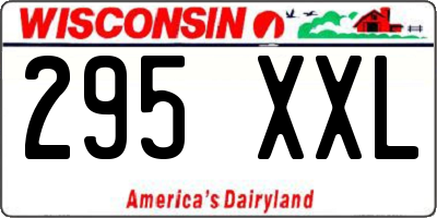 WI license plate 295XXL