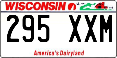 WI license plate 295XXM