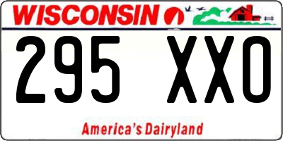 WI license plate 295XXO