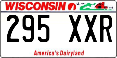 WI license plate 295XXR