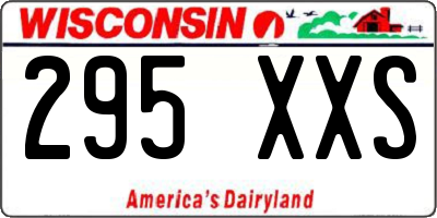 WI license plate 295XXS