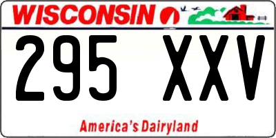 WI license plate 295XXV