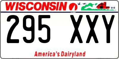 WI license plate 295XXY