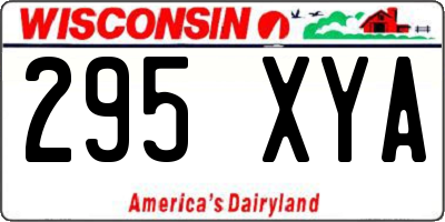 WI license plate 295XYA