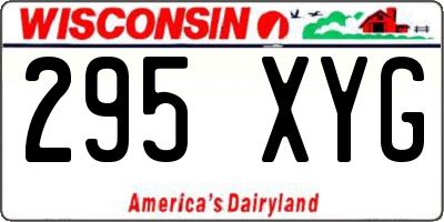 WI license plate 295XYG