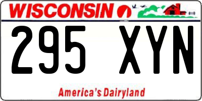 WI license plate 295XYN