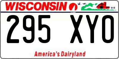WI license plate 295XYO