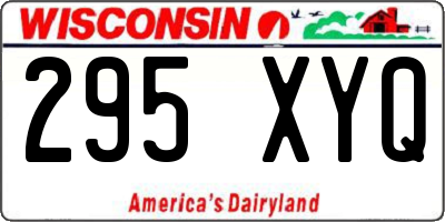WI license plate 295XYQ